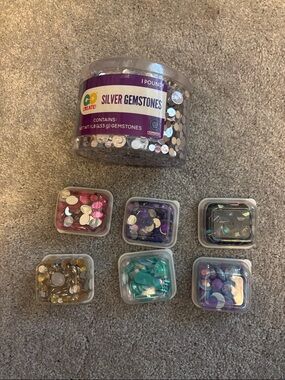 Create! Silver Gemstones & Mixed Sequin Packs - Assorted Colors